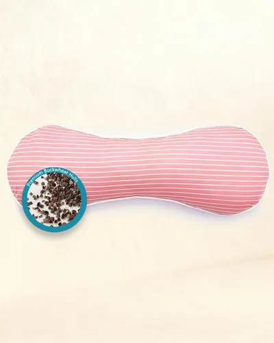Vista 8 de Almohadas ajustables de trigo sarraceno para dormir, almohada cilíndrica con soporte cervical para el cuello, almohada de hueso transpirable