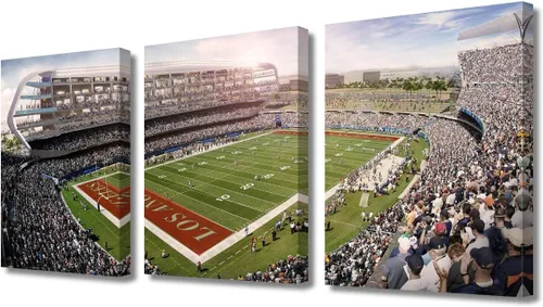 Vista 32 de TUMOVO MetLife Stadium - Decoración de pared de Nueva York, 3 piezas, lienzo, arte de pared para decoración del hogar, juegos de fútbol americano
