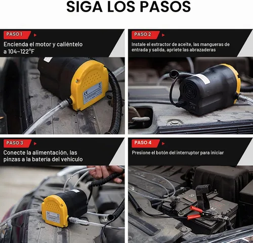 Vista 4 de Bomba extractora de aceite de 12V 60W, bomba de cambio de aceite mejorada, bomba extractora de transferencia de líquido diesel de succión