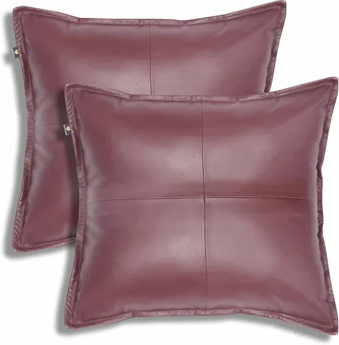 Vista 36 de LL LEATHER LOVERS Funda de almohada de piel de cordero - Funda de cojín para sofá, fundas decorativas para sala de estar y dormitorio, 20 x 20 Negro