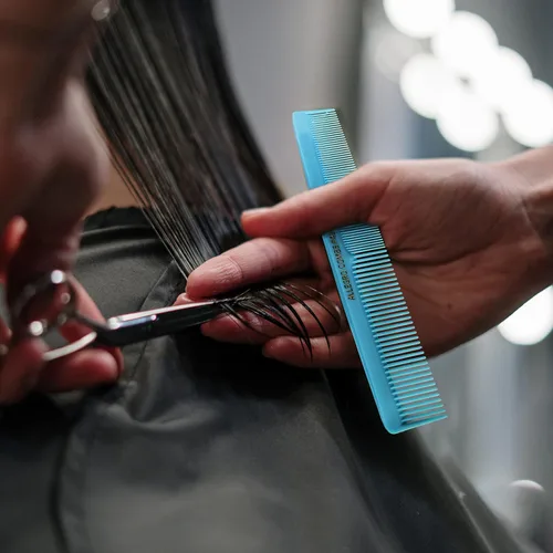 Vista 5 de Allegro Combs Peines de corte para peluqueros 420, peine para barba, bigote, para hombres, mujeres, niños pequeños, trenzados, separación del Azul
