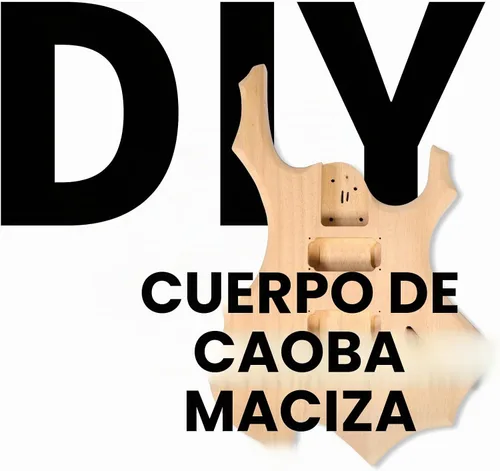 Vista 2 de Ktaxon Kit de guitarra eléctrica DIY con cuerpo de caoba, color de madera Color de madera de llama