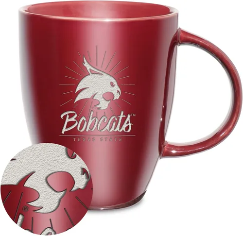 Vista 103 de Rico Industries - Taza de lustre cerámico con grabado láser de la NCAA de 18oz - Café-Té