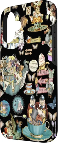 Vista 2 de Funda de collage de Alicia en el país de las maravillas para iPhone 1