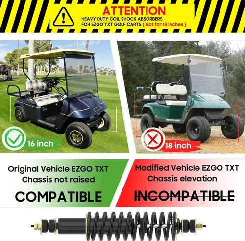 Vista 8 de 10L0L Golf Cart Shocks Absorber Front or Rear with Heavy Duty Coil Springs for EZGO Medalist TXT 1994+ Newer Gas & Electric Golf Carts, Replaces