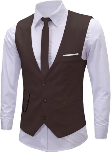 Vista 20 de Vestido formal para hombre, de negocios, ajustado, sin mangas, chaqueta de traje, chaleco chaleco Negro