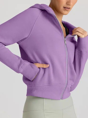 Vista 4 de Trendy Queen - Sudaderas con capucha y cremallera para mujer, sudaderas cortas de vellón, trajes de otoño, estilo informal, cómodas, Y2K, ropa
