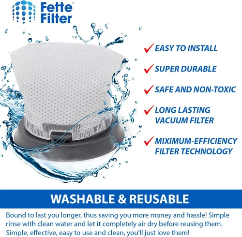 Vista 3 de Fette Filter - Paquete de 6 filtros de vacío de mano compatibles con Bissell Bolt Stick. Comparar con la parte # 1479.
