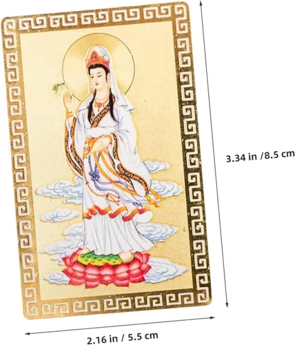 Vista 2 de FOMIYES Decoración de coche Accesorios de coche chino Feng Shui Kwan Guanyin Amuleto de Buda auspicioso para paz segura salud riqueza buena