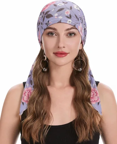 Vista 50 de ZLYC Gorro de quimioterapia para la cabeza preatado, gorro ligero para Verde (Lace Green)