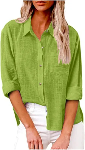 Vista 148 de SMIDOW Camisa de algodón y lino con botones para mujer