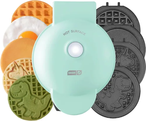 Vista 25 de Disney Dash MultiMaker Mini Maker System - Máquina eléctrica de gofres y platos intercambiables - 1 MultiMaker, 4 platos, diseño de Mickey Mouse