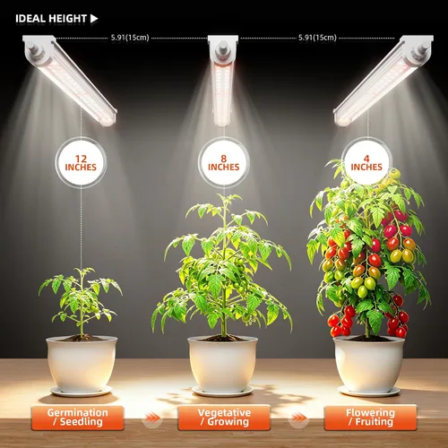 Vista 6 de Spider Farmer Luces LED de cultivo de 1 pie para plantas de interior, espectro completo (3000 K+5000 K+660 nm), 40 W