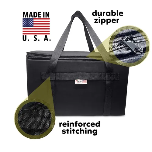 Vista 7 de Sterno Trunk Buddy Organizador aislado a prueba de fugas, bolsa de alimentos fríos y calientes para comestibles, bebidas y más, exterior de tela