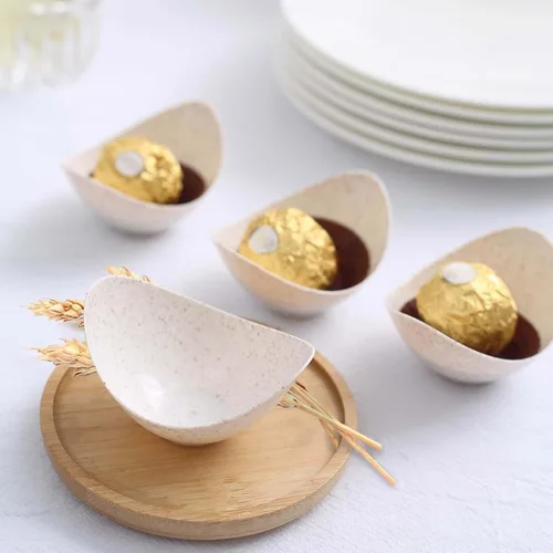 Vista 9 de Efavormart - Paquete de 24 tazas de postre de fibra de trigo ecológicas de 3 pulgadas, cuencos biodegradables para helado