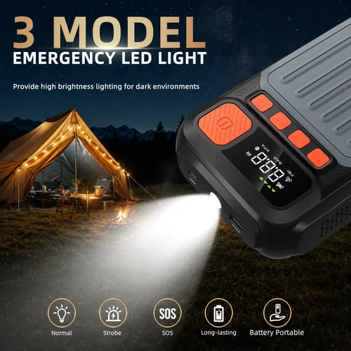 Vista 5 de Arrancador de coche con compresor de aire Batería Arrancador portátil Orange