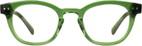 Vista 16 de eyebobs - Waylaid Gafas de lectura tradicionales y azules de primera calidad Marco redondo para caras promedio Ámbar se desvanece frente