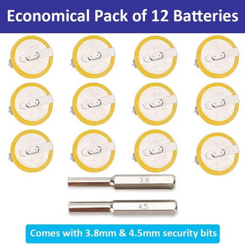 Vista 2 de Enerpe CR2032 with Solder Pins 3V Replacement Battery for NES SNES N64 Save Game Cartridge 12-Pack