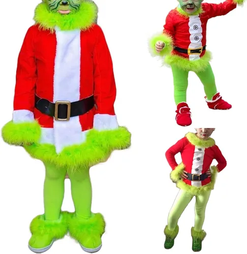 Vista 6 de Disfraz de Navidad para niños pequeños disfraz de Navidad conjunto de ropa de fiesta de cosplay de Papá Noel
