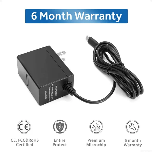Vista 7 de Adaptador de CA de 15 V 26 A de repuesto para consola de juegos Nin-tendo Switch Lite Switch Dock Switch Pro Controller cargador de pared con cable