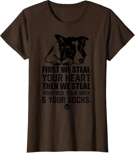 Vista 17 de Border Collie Steal Your Heart Steal Your Bed - Camiseta de sofá, Gris