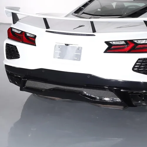 Vista 4 de Rejilla de entrada de aire para parachoques trasero compatible con Chevrolet Corvette C8 Stingray Z51 2020-2023 acero inoxidable 2 piezas