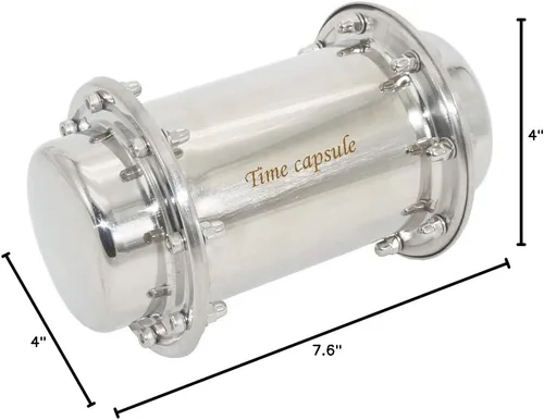 Vista 7 de Jasni Contenedor impermeable de acero inoxidable Time Capsule (7.6 pulgadas)