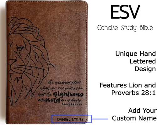 Vista 4 de Biblia de estudio concisa ESV Personalizado con nombre El diseño personalizado está grabado a mano y grabado con láser Regalo para: bautismo