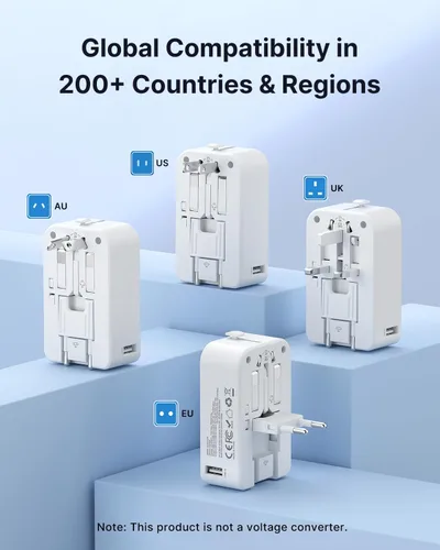 Vista 11 de VINTAR 45W Universal Travel Adapter, Ultra Thin International Power Adapter