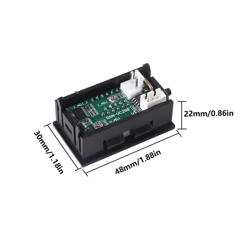 Vista 5 de ACEIRMC 10 amperímetros LED de 0.28 pulgadas, multímetro digital rojo y azul, probador de corriente de voltaje, detector de corriente continua