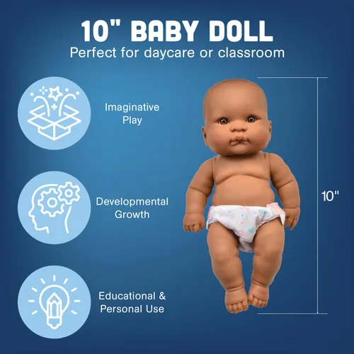 Vista 8 de Constructive Playthings Muñecas de bebé multiculturales abrazables de 10 pulgadas, juguetes multiétnicos de aprendizaje socio-emocional para niños