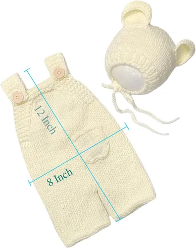 Vista 2 de Trajes de fotografía para recién nacidos, accesorios para fotos de bebé, disfraz de ganchillo para niños y niñas