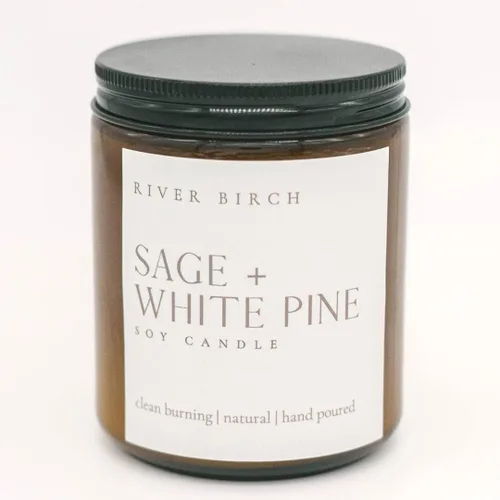 Vista 42 de River Birch Candles - Vela perfumada de almendra y miel Velas en tarro de ámbar de soja de primera calidad, totalmente naturales, no tóxicas, 8.5