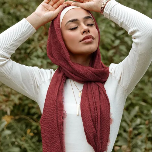 Vista 3 de DRESHOW Turbante para mujeres africanas, bufanda de pelo largo, chal hiyab para la cabeza, accesorios para el cabello
