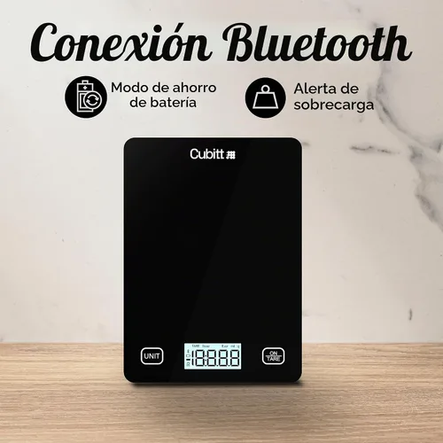 Vista 7 de Cubitt Báscula de cocina inteligente, báscula de alimentos Bluetooth con aplicación, color negro