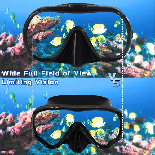 Vista 3 de Keary Gafas de natación para adultos con cubierta para la nariz, gafas de natación para hombres, mujeres, jóvenes, buceo, piscina, gafas de agua