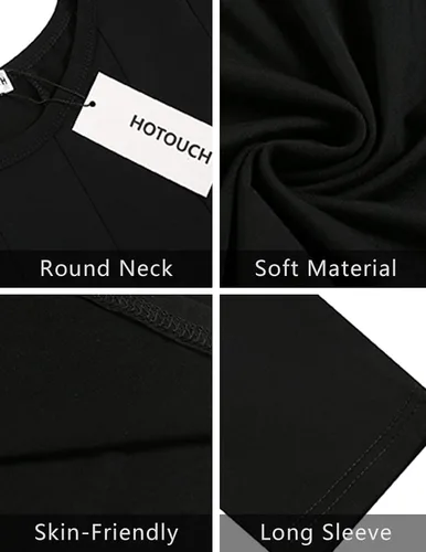 Vista 5 de HOTOUCH Vestido largo midi acampanado con manga 34 para mujer