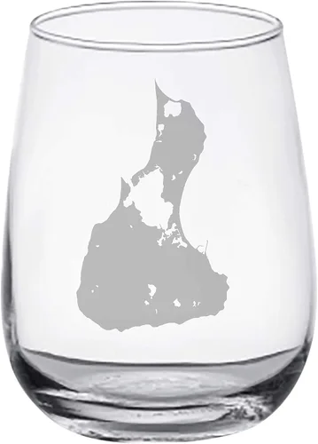 Vista 5 de Block Island Map - Juego de 2 vasos de pinta