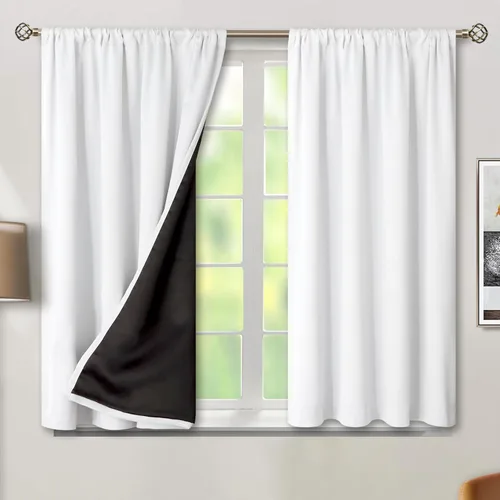 Vista 119 de BGment - Cortinas opacas para sala de estar de 63 pulgadas de largo, juego de 2 paneles, cortinas para oscurecer toda la habitación, cortinas