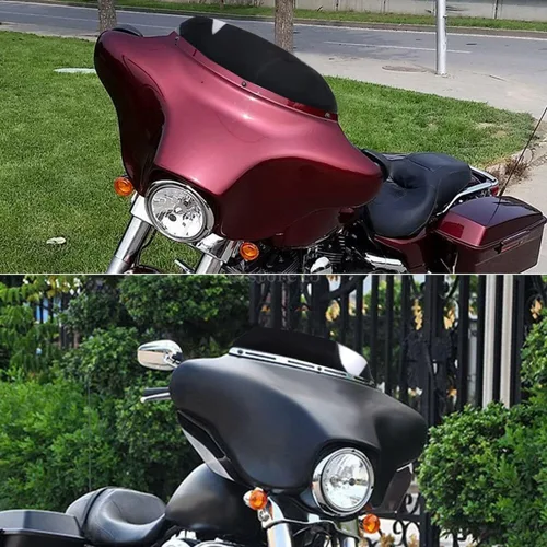 Vista 8 de Parabrisas negro de 4.5 pulgadas compatible con Harley Davidson Touring Street Glide Electra Glide FLHT FLHTCU Ultra Classic Glide FLHX FLHTK Tri
