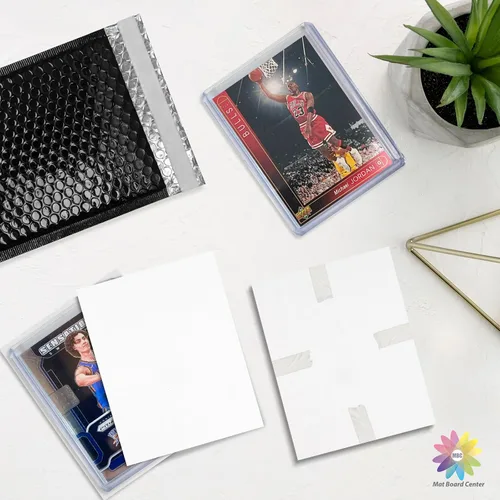 Vista 5 de Mat Board Center - Paquete de 100 protectores de cartón para tarjetas Blanco