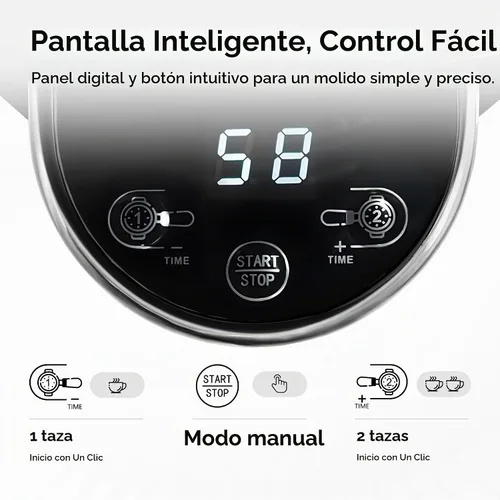 Vista 6 de HIBREW G3 - Molinillo de café eléctrico, rebaba cónica de 1.575 pulgadas con 31 ajustes ajustables, soplador de aire antiestático y de doble capa