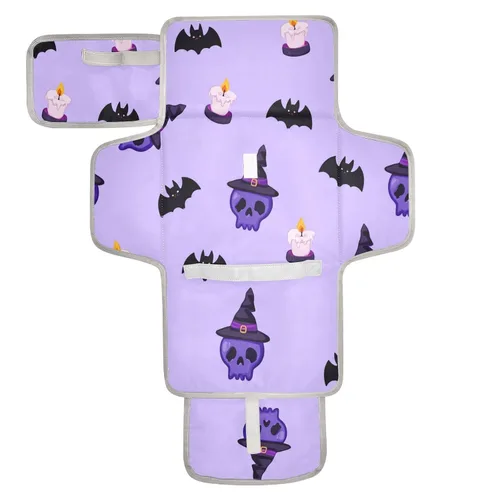 Vista 8 de Cambiador portátil Colorful Ghosts & Moons, cambiador de bebé, bolsa de viaje impermeable para niños y niñas Fantasmas y lunas coloridos