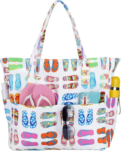Vista 22 de Bluboon - Bolsa de playa impermeable para mujer, extra grande, con compartimento húmedo, para llevar de fin de semana, bolsa de piscina para viajes