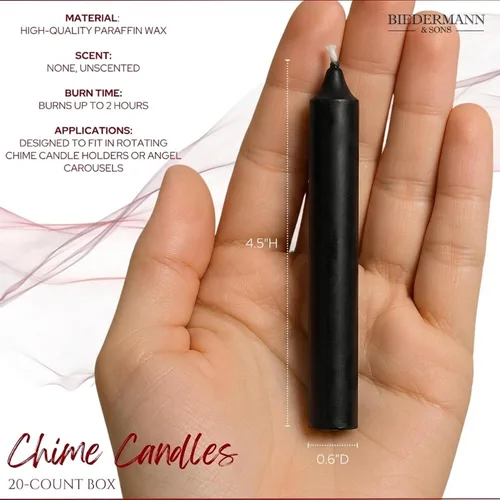 Vista 2 de Conjunto de 10 minicampanas para ritual de 4 pulgadas/velas para hechizo, de color negro