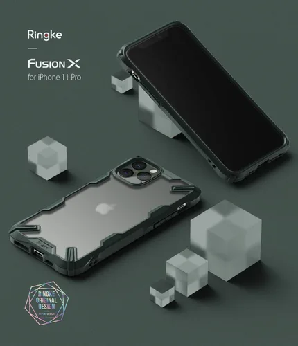 Vista 2 de Ringke Fusion-X - Funda mate compatible con iPhone 11 Pro, antirreflejos, resistente a las huellas dactilares, translúcida, color verde oscuro