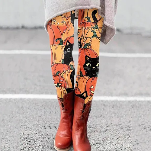 Vista 2 de EDCRF Pantalones de yoga de Halloween para mujer 2023 ultra suaves impresos en 3D, pantalones deportivos para pilates, gimnasio, regalo