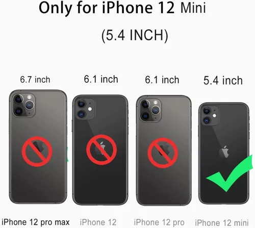 Vista 2 de Funda impermeable diseñada para iPhone 12 Mini, funda de cuerpo completo a prueba de golpes con protector de pantalla, a prueba de polvo para iPhone