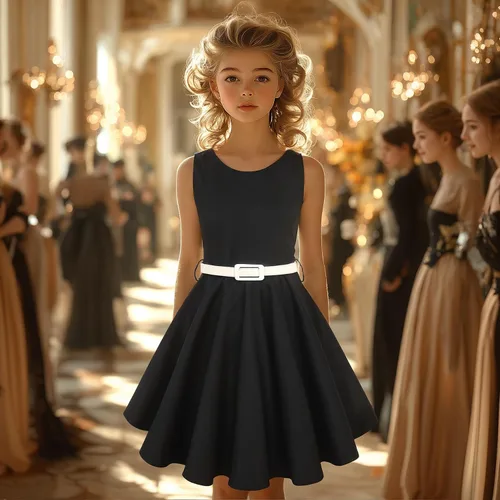 Vista 6 de gogoparti Vestido vintage para niñas, vestidos para ocasiones especiales con collar, vestido de lunares para niños, vestido de fiesta retro