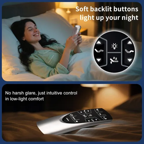 Vista 4 de Repuesto de mando a distancia para base de cama ajustable Tempurpedic Ergo/Ergo Extend, control remoto inalámbrico RF358A RF502A